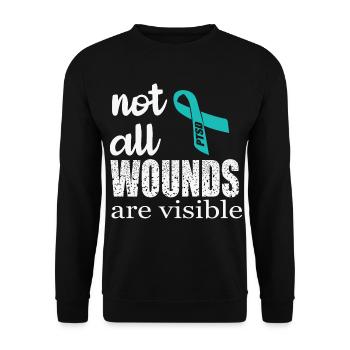 Toutes les blessures ne sont pas visibles SSPT - Sweat-shirt Unisexe - noir - Devant - Alina (178cm) & Michal (187cm)