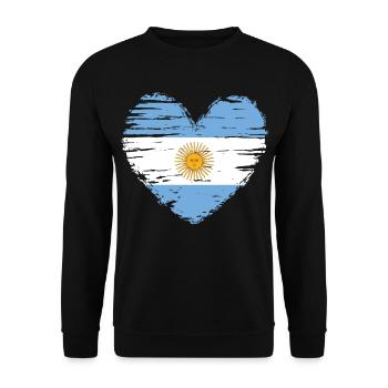 Argentine coeur drapeau blason - Sweat-shirt Unisexe - noir - Devant - Alina (178cm) & Michal (187cm)