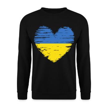 Ukraine coeur drapeau blason - Sweat-shirt Unisexe - noir - Devant - Alina (178cm) & Michal (187cm)