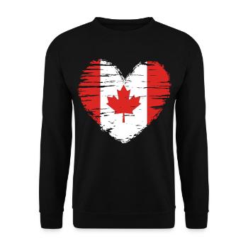 Canada Heart Flag Flag Coat of Arms - Unisex Sweatshirt - black - Front - Alina (178cm) & Michal (187cm)