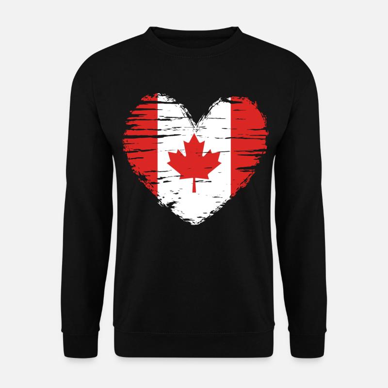 Canada coeur drapeau blason - Sweat-shirt Unisexe - noir