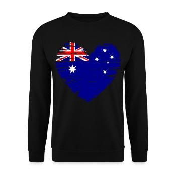 Australia Heart Flag Flag Coat of Arms - Unisex Sweatshirt - black - Front - Alina (178cm) & Michal (187cm)