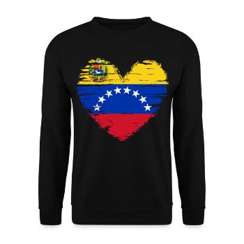 Venezuela Heart Flag Flag Coat of Arms - Unisex Sweatshirt - black - Front - Alina (178cm) & Michal (187cm)