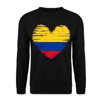 Colombia Heart Flag Flag Coat of Arms - Unisex Sweatshirt - black - Front - Alina (178cm) & Michal (187cm)