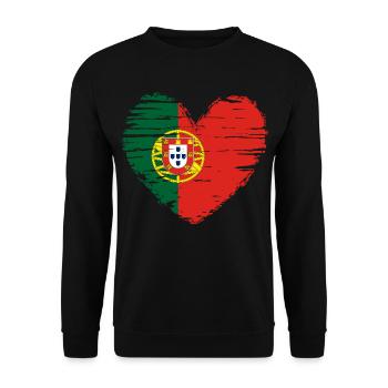 Portugal coeur drapeau blason - Sweat-shirt Unisexe - noir - Devant - Alina (178cm) & Michal (187cm)