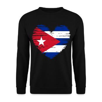 Cuba coeur drapeau blason - Sweat-shirt Unisexe - noir - Devant - Alina (178cm) & Michal (187cm)