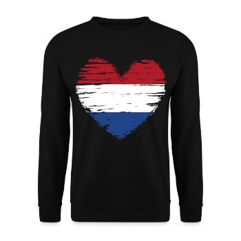 Netherlands Heart Flag Flag Coat of Arms - Unisex Sweatshirt - black - Front - Alina (178cm) & Michal (187cm)