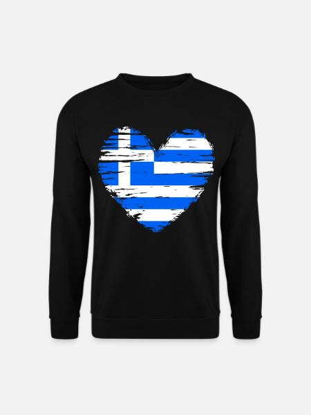 Griechenland Herz Flagge Fahne Wappen - Unisex sweater - sort