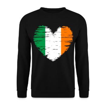 Ireland Heart Flag Flag Coat of Arms - Unisex Sweatshirt - black - Front - Alina (178cm) & Michal (187cm)