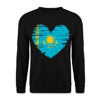 Kazakhstan drapeau drapeau du Kazakhstan - Sweat-shirt Unisexe - noir - Devant - Alina (178cm) & Michal (187cm)