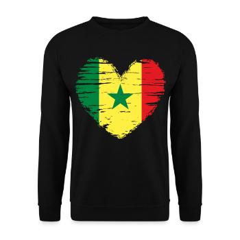 Senegal Heart Flag Flag Coat of Arms - Unisex Sweatshirt - black - Front - Alina (178cm) & Michal (187cm)