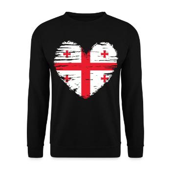 Géorgie coeur drapeau drapeau blason - Sweat-shirt Unisexe - noir - Devant - Alina (178cm) & Michal (187cm)
