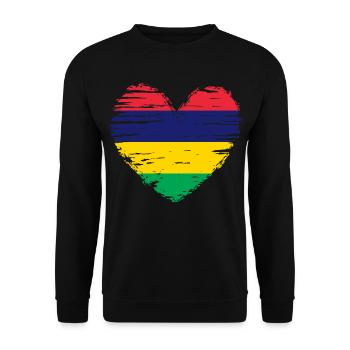 Mauritius heart flag flag coat of arms - Unisex Sweatshirt - black - Front - Alina (178cm) & Michal (187cm)