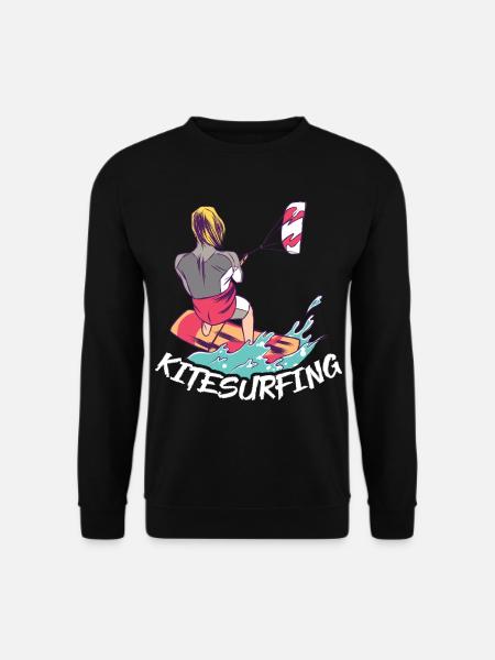 Kitesurfen Kiteboarding Kite Kiten - Unisex Pullover - Schwarz