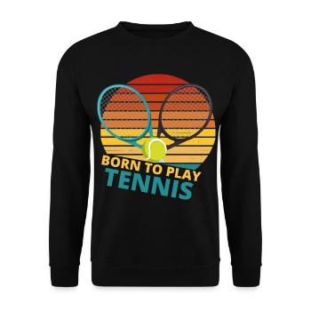 tennis / Tennis / Tennis / Tennis / Tennis jouer - Sweat-shirt Unisexe - noir - Devant - Alina (178cm) & Michal (187cm)