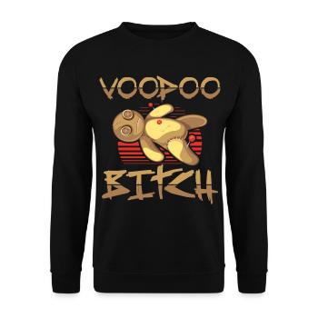 Voodoo Gifts | Black Magic Voodoo Doll - Unisex Sweatshirt - black - Front - Alina (178cm) & Michal (187cm)