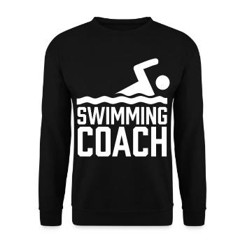 Schwimmtrainer Schwimmen Schwimmkurs Schwimmlehrer - Unisex Pullover - Schwarz - Vorne - Alina (178cm) & Michal (187cm)