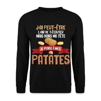Jardinage Humour Jardin Patate Cadeau Jardin - Sweat-shirt Unisexe - noir - Devant - Alina (178cm) & Michal (187cm)