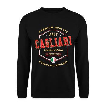 Cagliari Italie City Font Vintage Rétro - Sweat-shirt Unisexe - noir - Devant - Alina (178cm) & Michal (187cm)