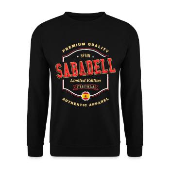 Sabadell Espagne City Font Vintage Rétro - Sweat-shirt Unisexe - noir - Devant - Alina (178cm) & Michal (187cm)