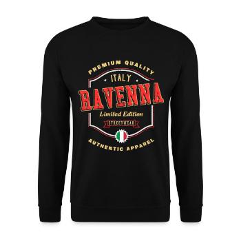 Ravenna Italy City Font Vintage Retro - Unisex Sweatshirt - black - Front - Alina (178cm) & Michal (187cm)