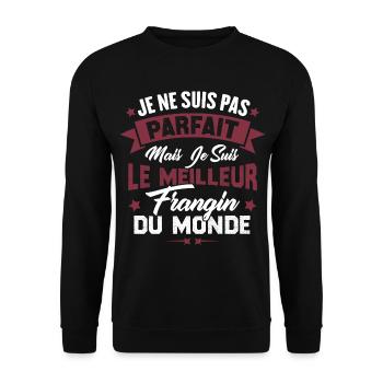 Pas parfait mais le meilleur frangin du monde - Sweat-shirt Unisexe - noir - Devant - Alina (178cm) & Michal (187cm)