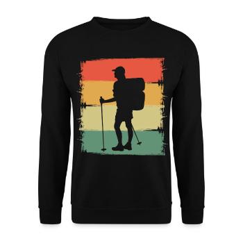 Hiking Gift Idea Hikers Mountains Trekking - Unisex Sweatshirt - black - Front - Alina (178cm) & Michal (187cm)
