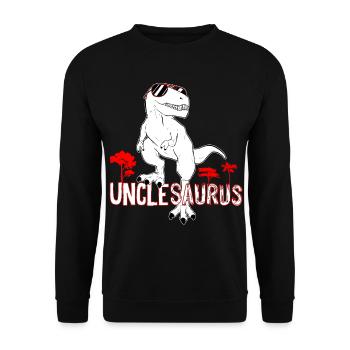 Unclesaurus T rex Uncle Saurus Dinosaur Men - Sweat-shirt Unisexe - noir - Devant - Alina (178cm) & Michal (187cm)