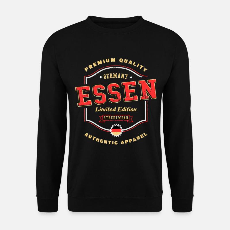 Essen Deutschland Stadt Schrift Vintage Retro - Unisex Pullover - Schwarz