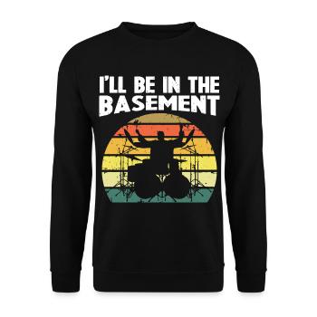 Funny Drummer Art For Men Women Drum Set Drumming - Unisex Sweatshirt - black - Front - Alina (178cm) & Michal (187cm)