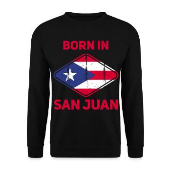 San Juan - Unisex Sweatshirt - black - Front - Alina (178cm) & Michal (187cm)