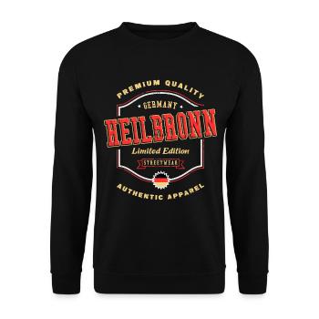 Heilbronn Germany City Font Vintage Retro - Unisex Sweatshirt - black - Front - Alina (178cm) & Michal (187cm)
