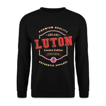Luton Angleterre UK City Font Vintage Rétro - Sweat-shirt Unisexe - noir - Devant - Alina (178cm) & Michal (187cm)