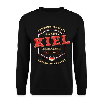 Kiel Allemagne City Police Vintage Rétro - Sweat-shirt Unisexe - noir - Devant - Alina (178cm) & Michal (187cm)