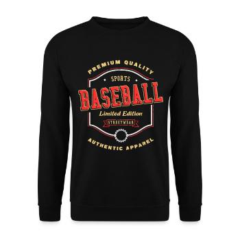Baseball Sports Font Vintage Retro Home Run - Unisex Sweatshirt - black - Front - Alina (178cm) & Michal (187cm)
