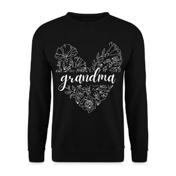 Grandma. Grandma gift - Unisex Sweatshirt - black - Front - Alina (178cm) & Michal (187cm)
