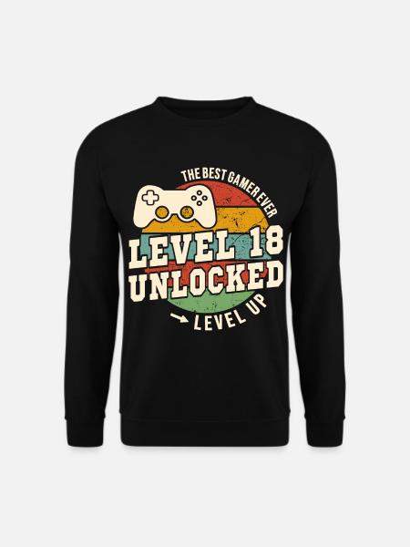 Stufe 18 freigeschaltet – 18. Jahrestag - Unisex Pullover - Schwarz