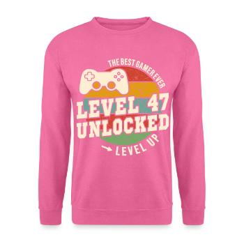 Level 47 unlocked - 47th anniversary - Unisex Sweatshirt - pink - Front