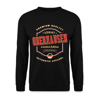 Oberhausen Allemagne City Font Vintage Retro - Sweat-shirt Unisexe - noir - Devant - Alina (178cm) & Michal (187cm)