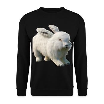 Lapin Angora moelleux - Sweat-shirt Unisexe - noir - Devant - Alina (178cm) & Michal (187cm)