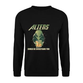 Christ Christianisme Humour Extraterrestre Jésus - Sweat-shirt Unisexe - noir - Devant - Alina (178cm) & Michal (187cm)