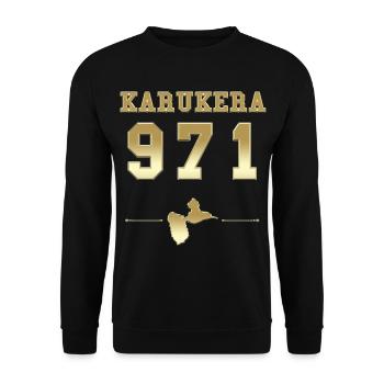 Karukera 971 Guadeloupe Gold - Sweat-shirt Unisexe - noir - Devant - Alina (178cm) & Michal (187cm)