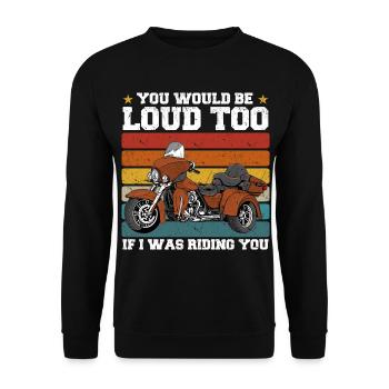 Trike Fahrer | Triker Trikes Motorrad Geschenkidee - Unisex Pullover - Schwarz - Vorne - Alina (178cm) & Michal (187cm)