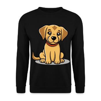 Niedliches Hundedesign für Hundebesitzer - Unisex Pullover - Schwarz - Vorne - Alina (178cm) & Michal (187cm)