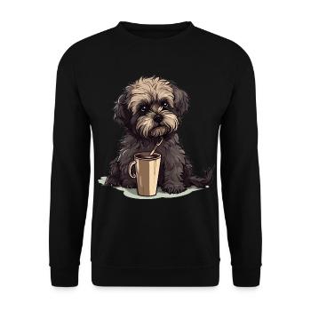 Bolonka Zwetna Puppy Dog Proud Mistress For - Unisex Sweatshirt - black - Front - Alina (178cm) & Michal (187cm)