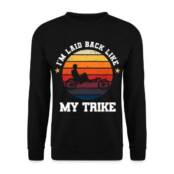 Velomobil | Recumbent Trike Triker Sport Geschenk - Unisex Pullover - Schwarz - Vorne - Alina (178cm) & Michal (187cm)