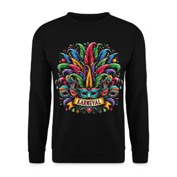 Carnival Mask - Unisex Sweatshirt - black - Front - Alina (178cm) & Michal (187cm)