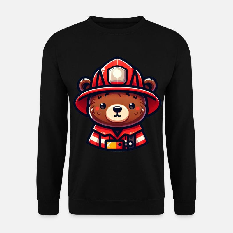 Cute Bear Firefighter - Unisex Sweatshirt - black