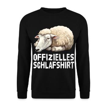 Offizieles Schlafshirt Schaf - Unisex Pullover - Schwarz - Vorne - Alina (178cm) & Michal (187cm)