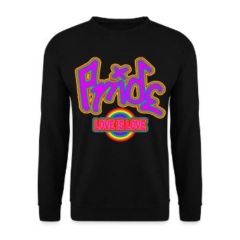love is Love liebe pride gleichberechtigung - Unisex Pullover - Schwarz - Vorne - Alina (178cm) & Michal (187cm)